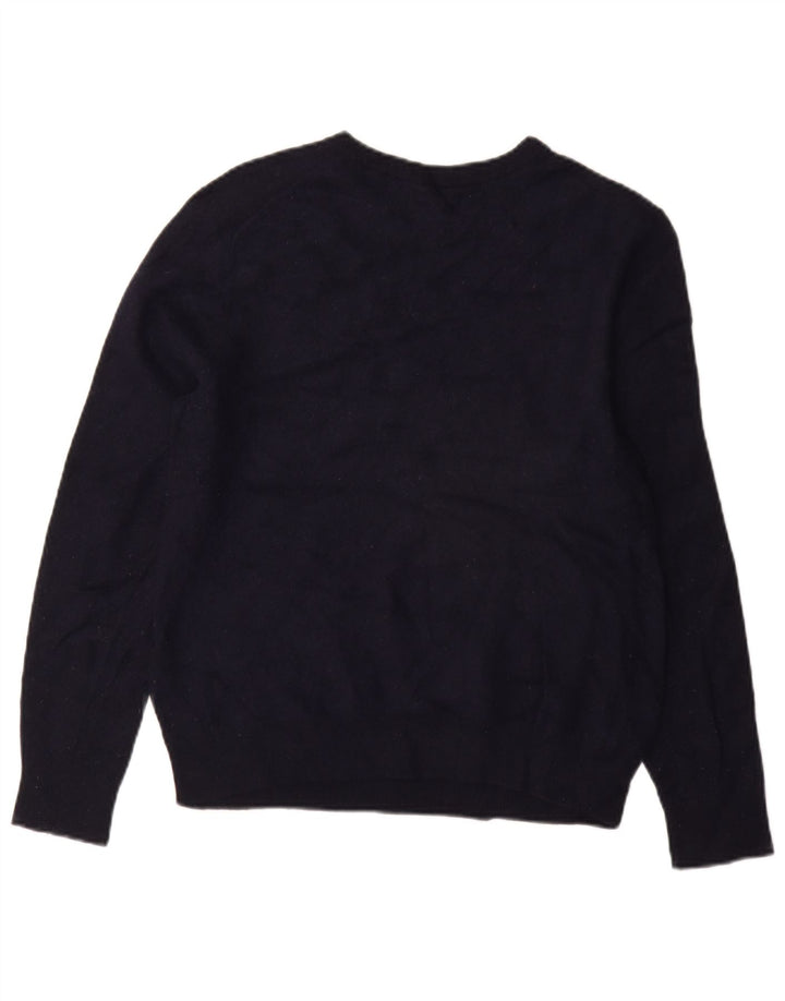 Gant - Jersey de cuello redondo para mujer, talla 40, talla grande, lana azul marino