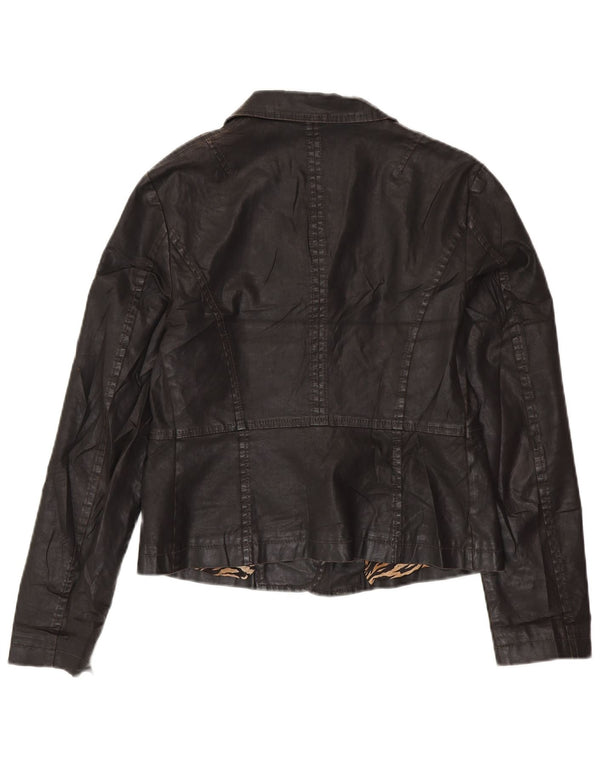 GUESS BY MARCIANO Chaqueta tipo blazer corta con 3 botones para mujer IT 46 Grande Negro