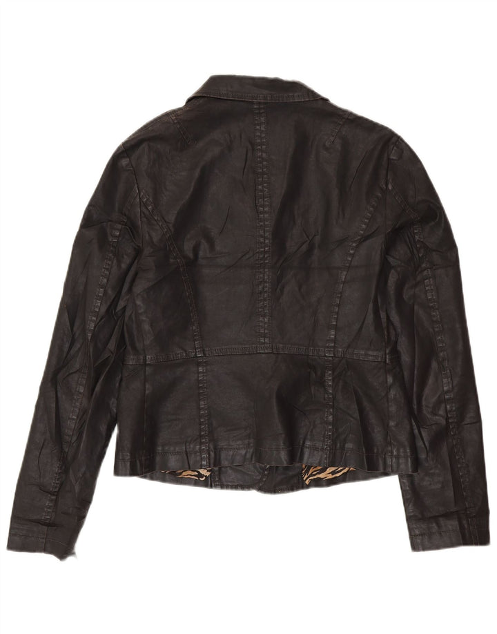 GUESS BY MARCIANO Chaqueta tipo blazer corta con 3 botones para mujer IT 46 Grande Negro