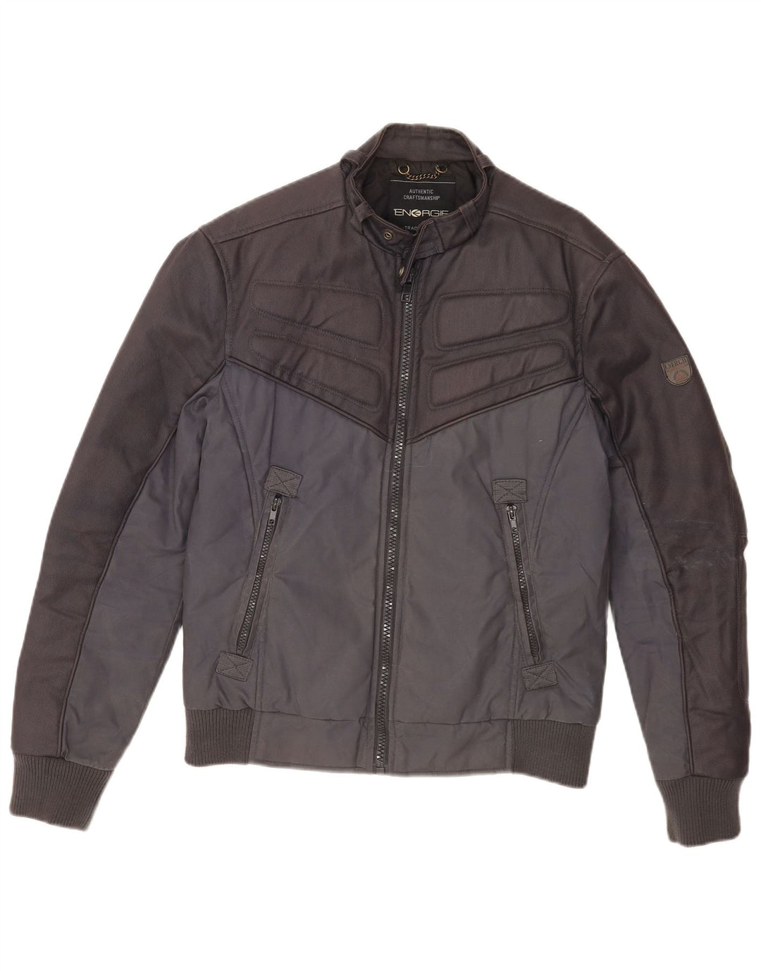 Energie Chaqueta Bomber para Hombre UK 38 Medium Azul Marino Colorblock Algodón