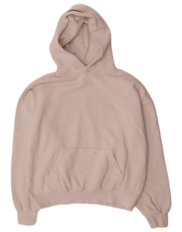 Essentials - Jersey con capucha para mujer, diseño gráfico de gran tamaño, algodón blanco, talla 2 2XS