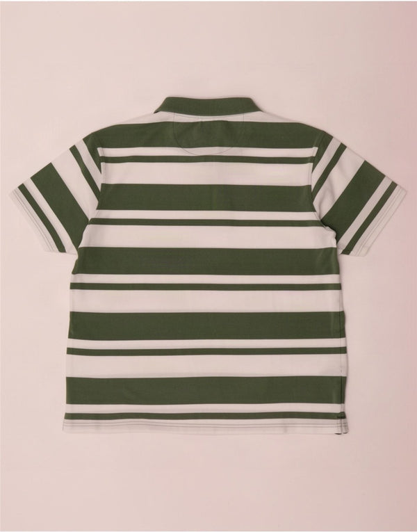 James Pringle Polo para hombre de algodón a rayas verdes grandes
