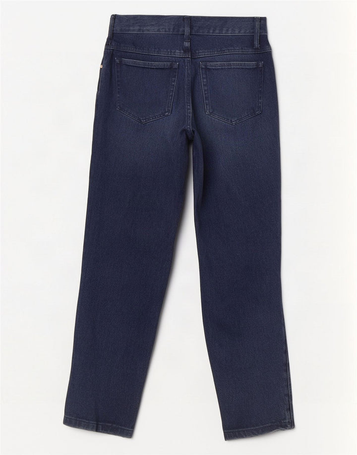 Roccobarocco Jeans rectos cortos para mujer IT 42 Medium W28 L25 Azul marino