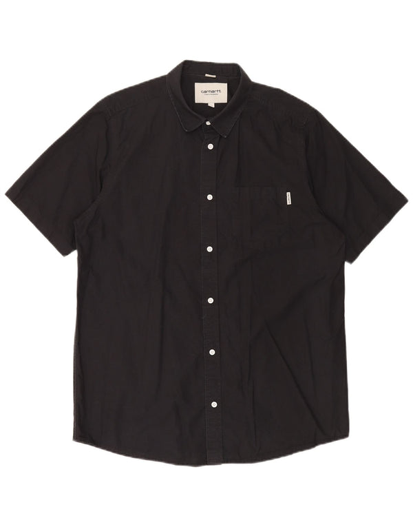 Carhartt Hombre Camisa De Manga Corta De Algodón Negro Mediano