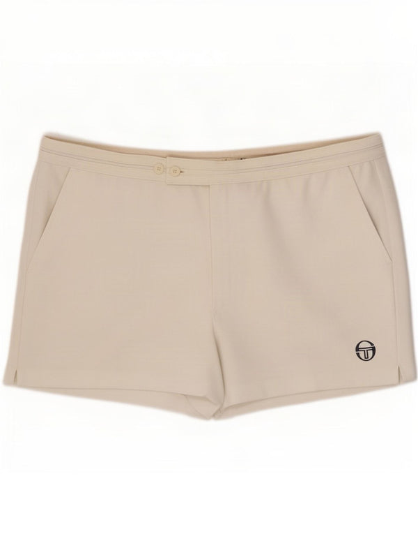Sergio Tacchini Pantalones cortos casuales para hombre IT 58 4XL W40 Poliéster blanco