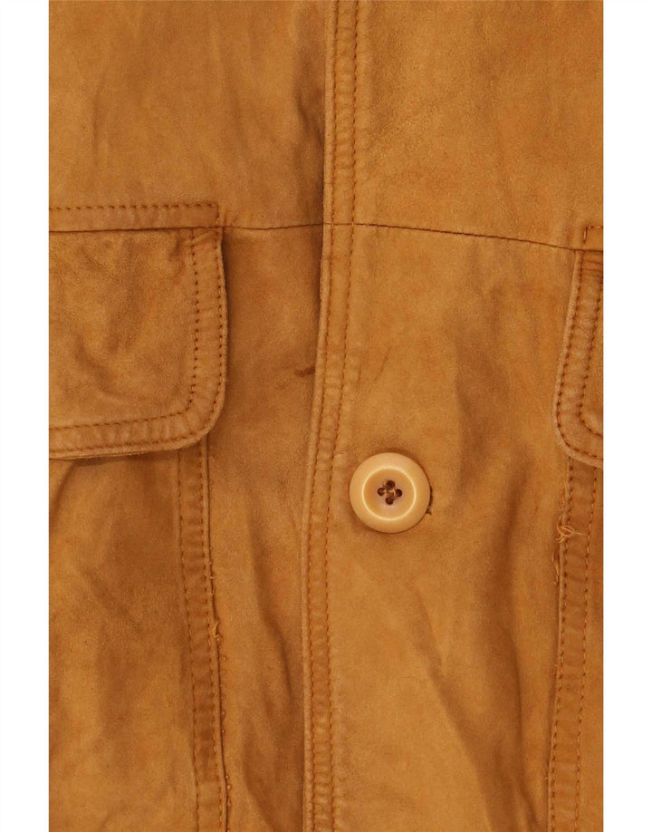 Vintage hombres ante bomber chaqueta Reino Unido 38 medio beige