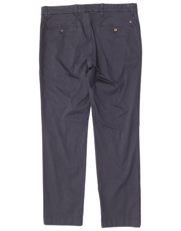 Tommy Hilfiger Pantalones chinos rectos para hombre W34 L30 Azul marino geométrico