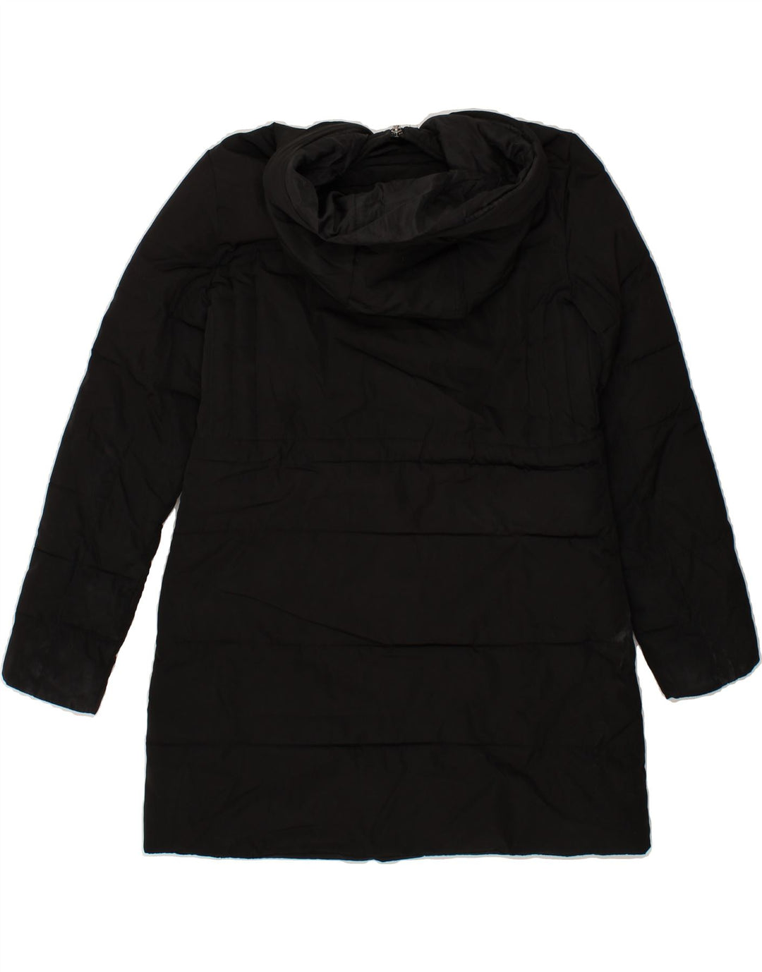 OASIS Womens Hooded Padded Coat UK 14 Medium Black Polyester Vintage Oasis and Second-Hand Oasis from Messina Hembry 