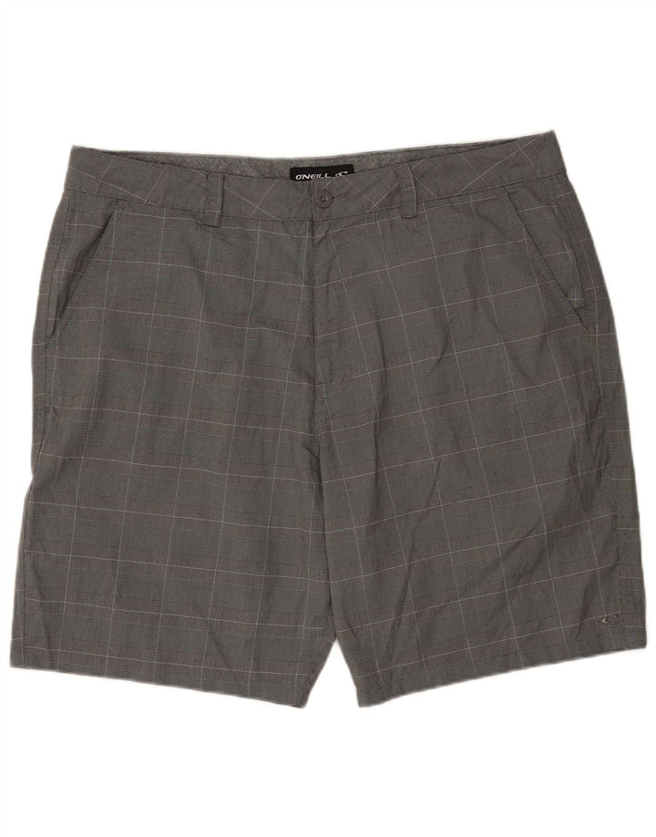 O'Neill Pantalones cortos chinos para hombre W40 XL Poliéster a cuadros grises