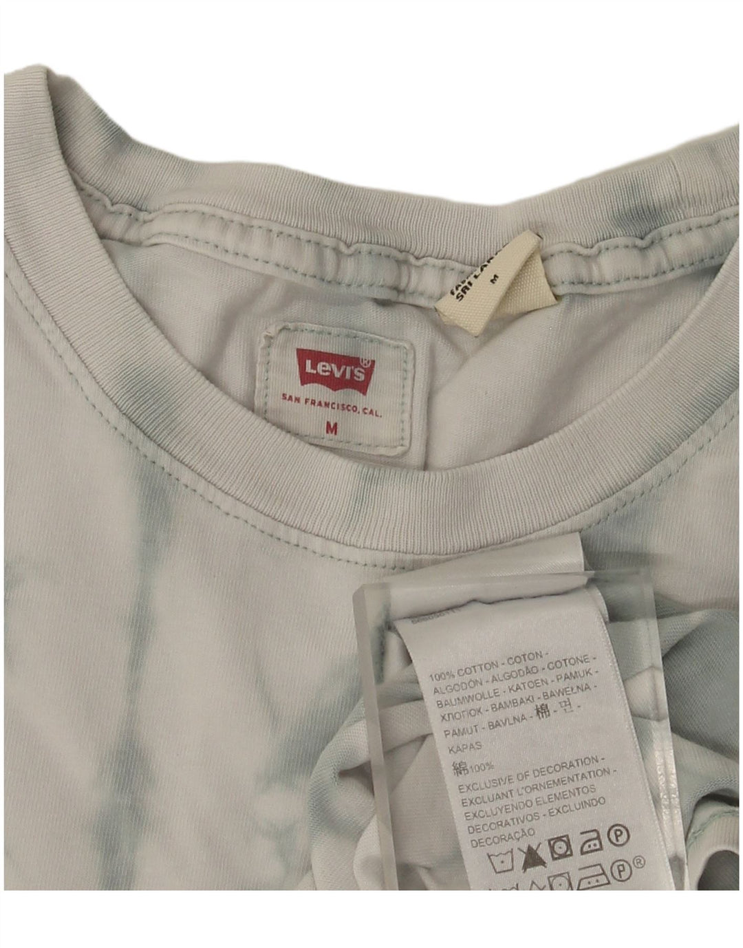 Camiseta Levi's para hombre Top Medium White Tie Dye Cotton