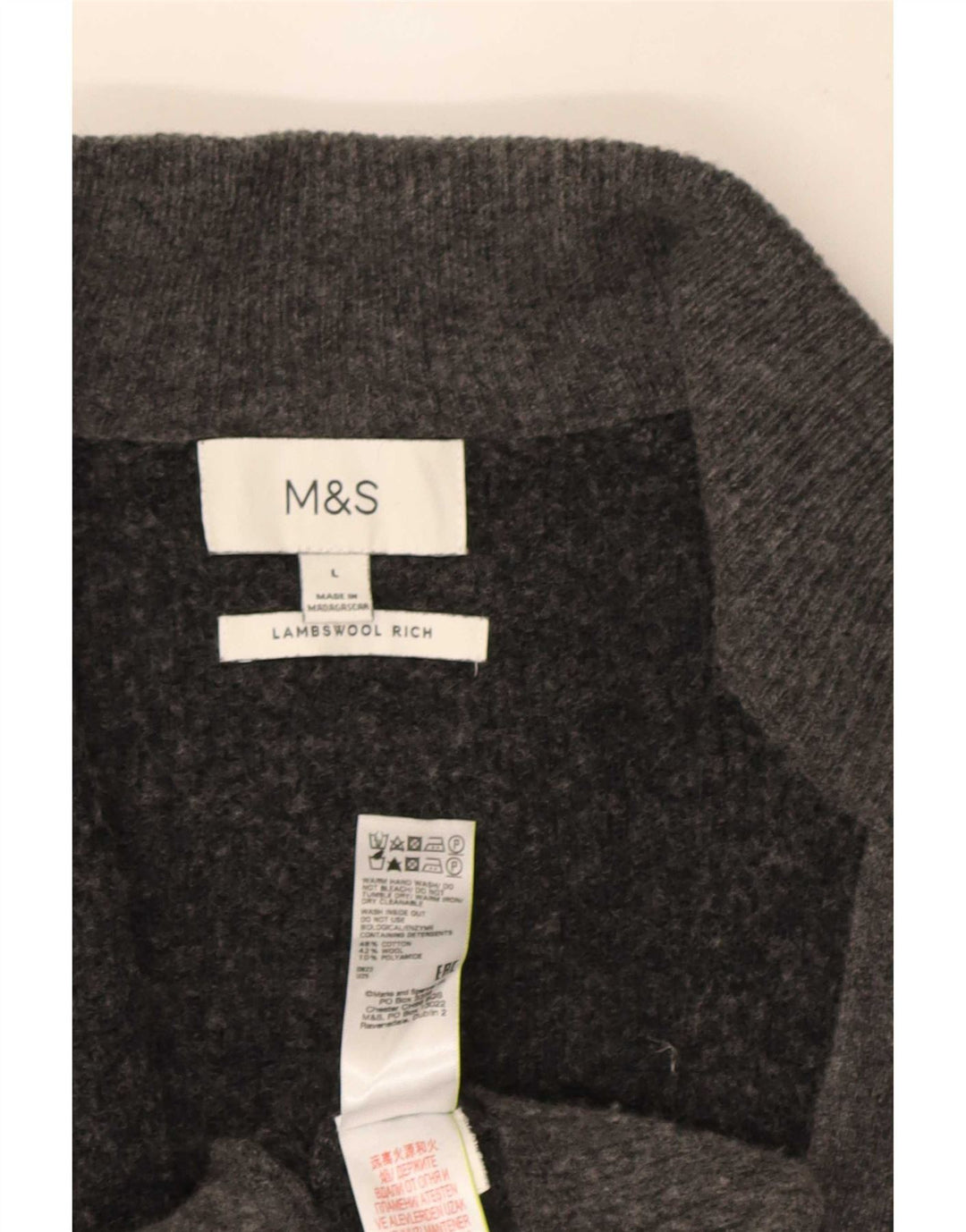 Marks & Spencer - Cárdigan para hombre, talla grande, algodón gris