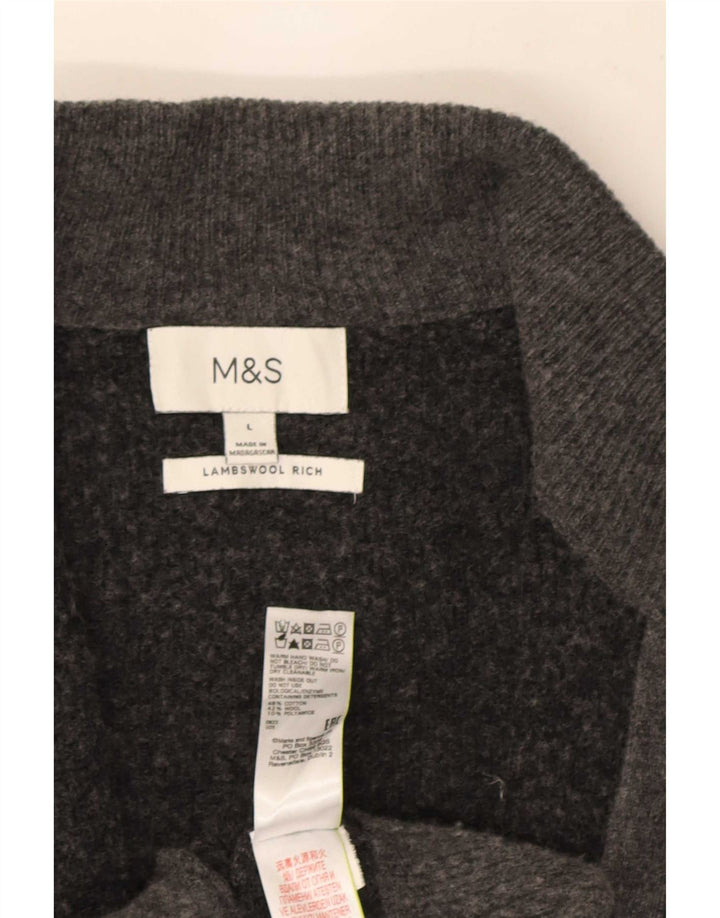 Marks & Spencer - Cárdigan para hombre, talla grande, algodón gris