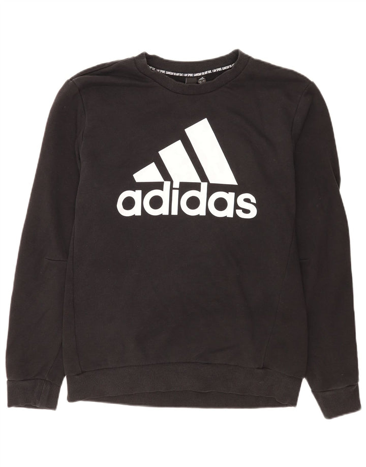 Adidas Hombre Sudadera Gráfica Jumper Medium Negro Algodón