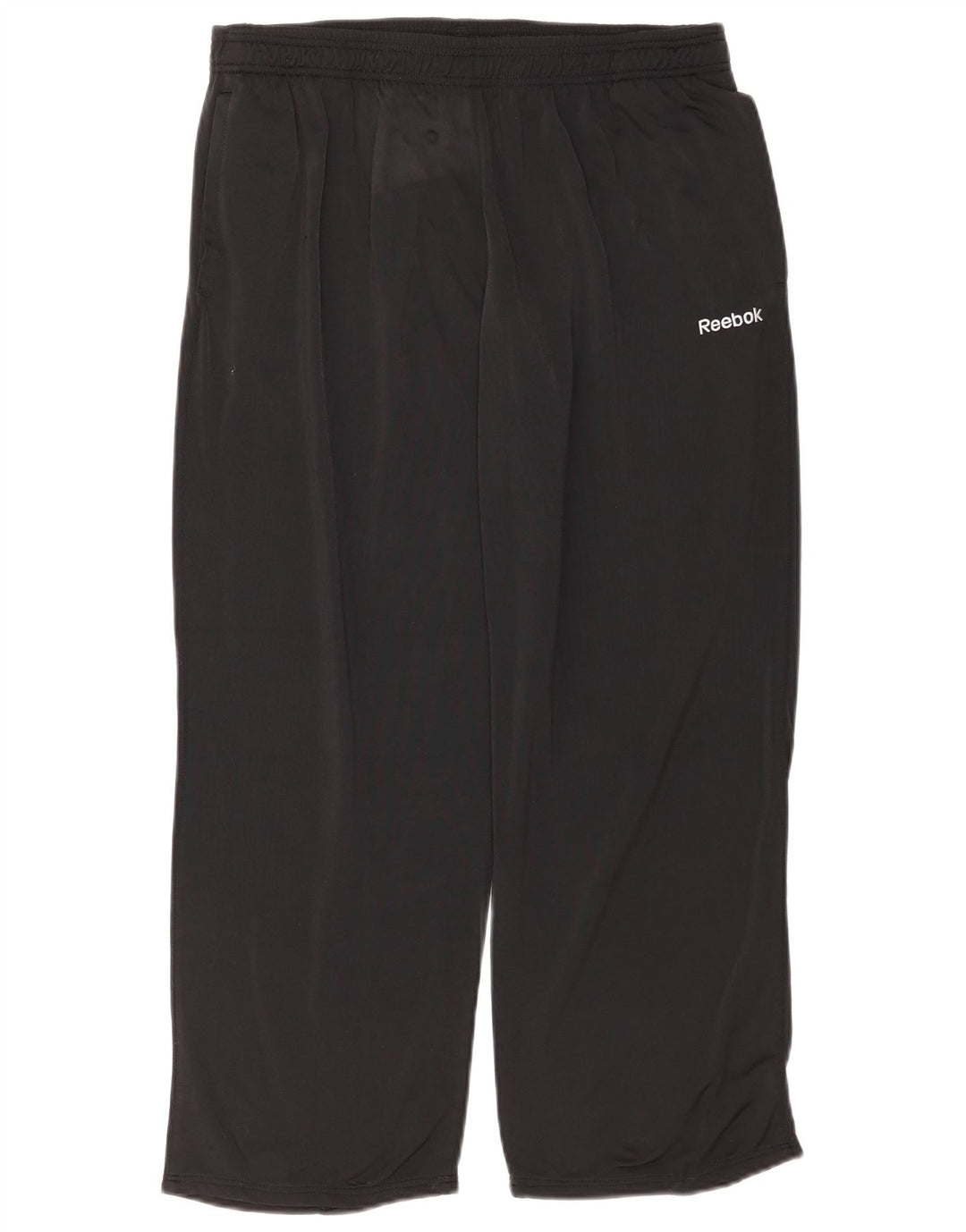 Reebok - Pantalón de chándal para hombre, talla grande, poliéster negro