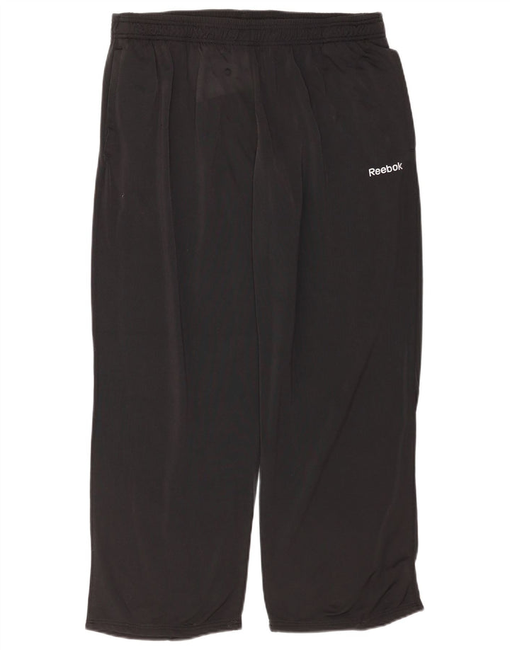 Reebok - Pantalón de chándal para hombre, talla grande, poliéster negro