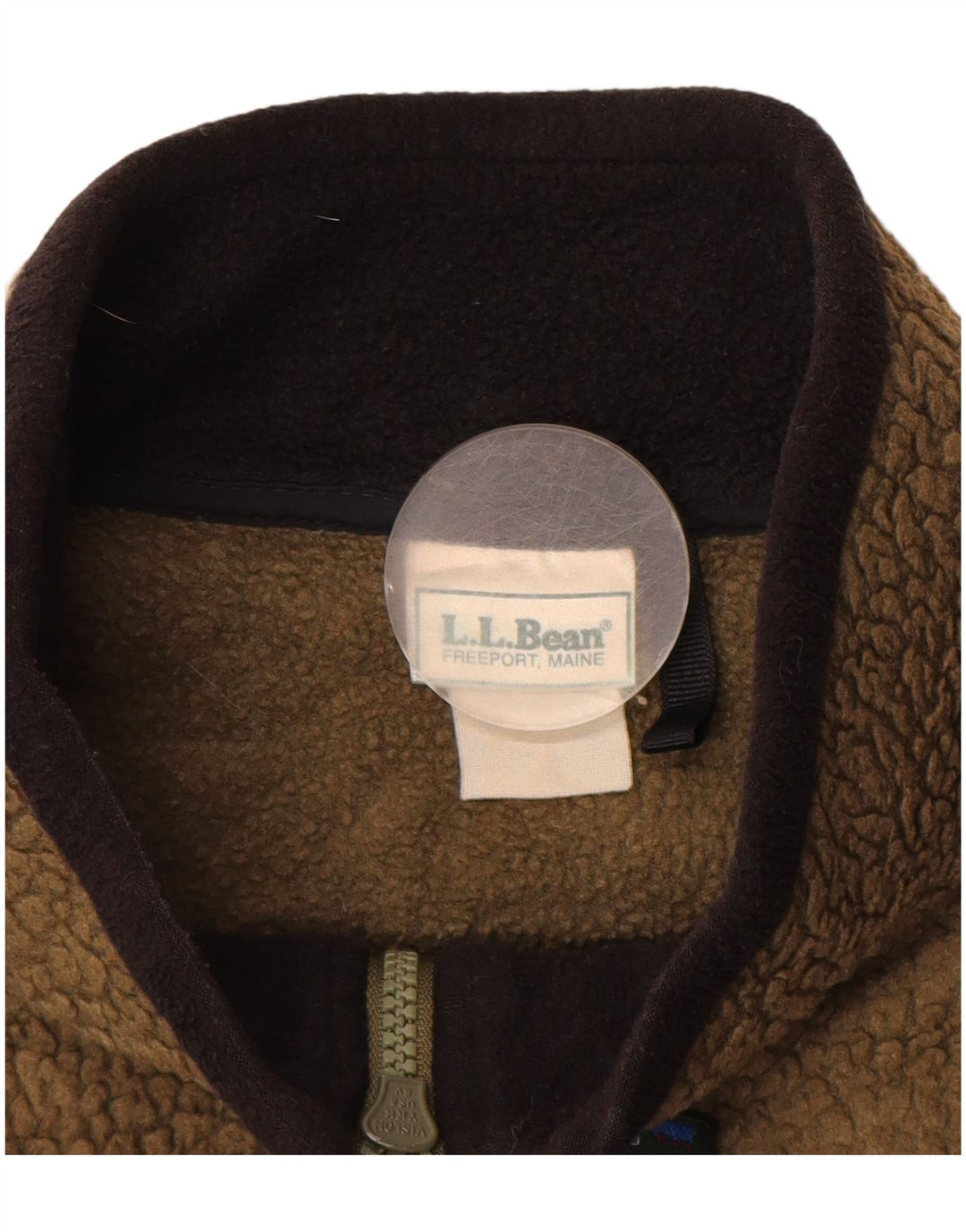 L.L.Bean - Jersey de forro polar con cuello y cremallera para hombre, talla grande, color caqui