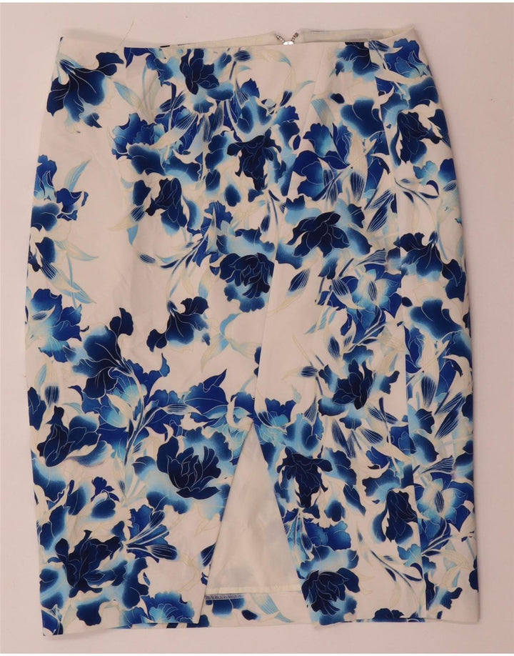 Falda lápiz Oasis para mujer UK 40 Medium W32 Poliéster floral blanco