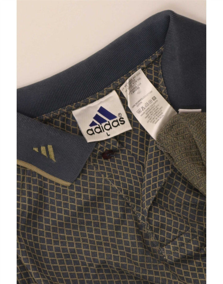 Adidas Polo para hombre grande gris Argyle/Diamond algodón