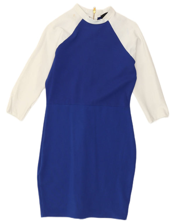 KAREN MILLEN Vestido ajustado para mujer UK 40 Azul medio Colorblock Moderno