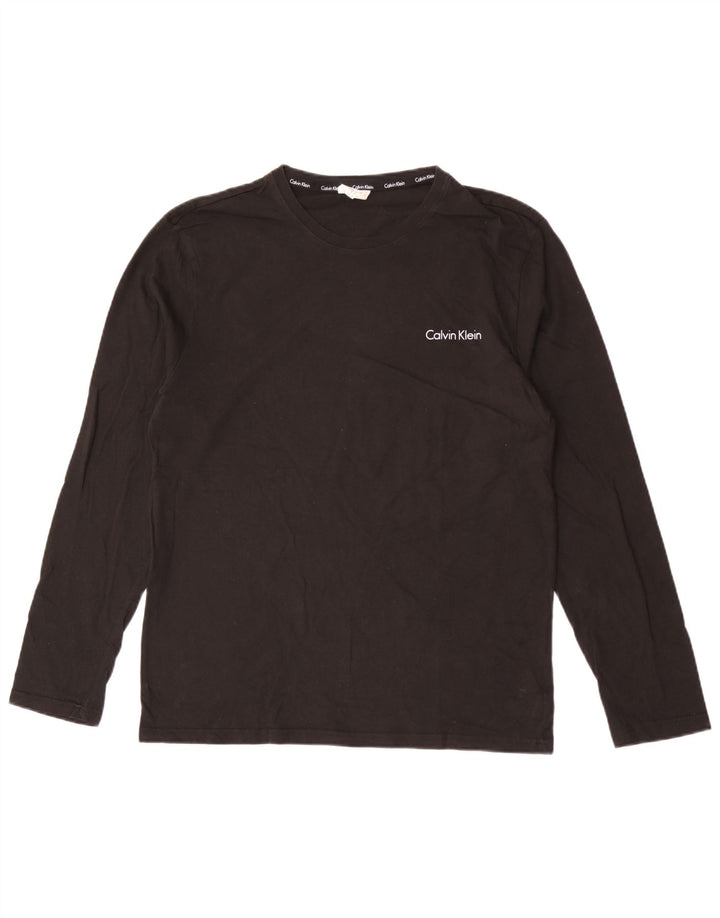 CALVIN KLEIN Top Hombre Manga Larga Grande Algodón Negro