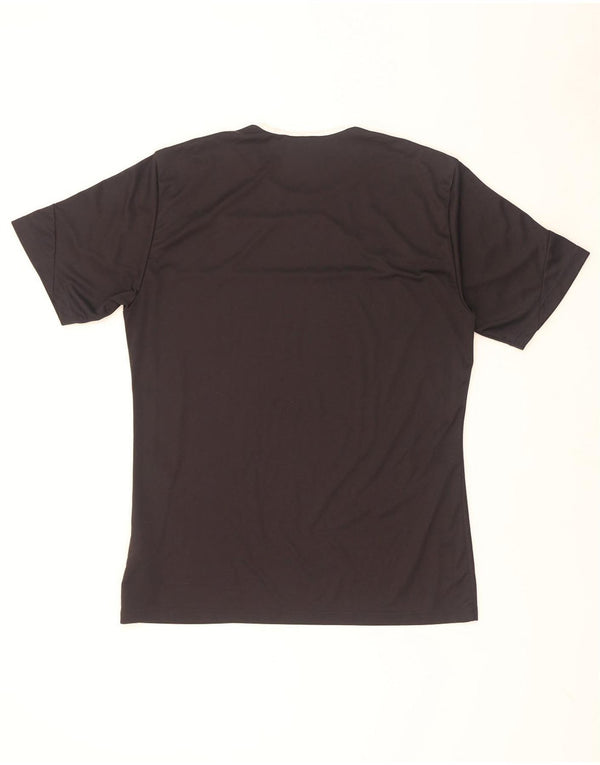 Adidas Hombre Climalite Camiseta Top Medio Negro Colorblock Poliéster