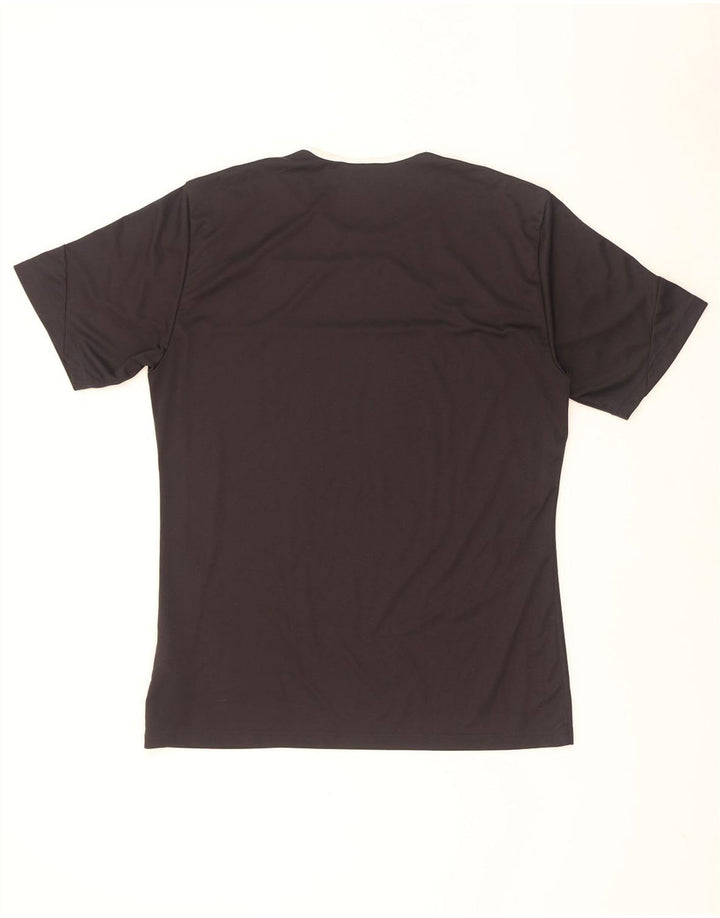 Adidas Hombre Climalite Camiseta Top Medio Negro Colorblock Poliéster