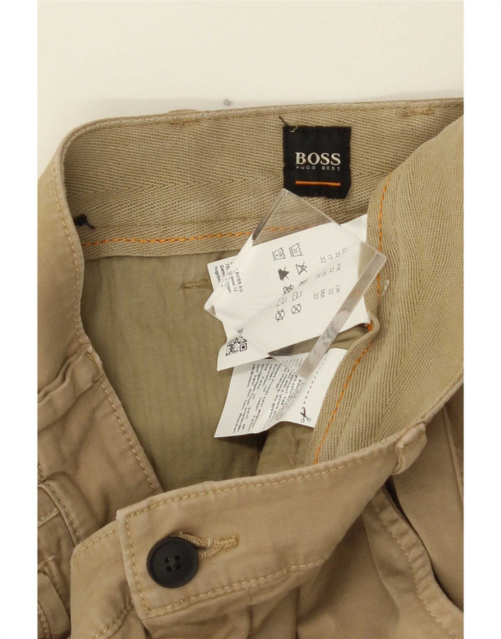 Pantalones Cortos Chinos Hugo Boss Hombre W32 Algodón Marrón Medio