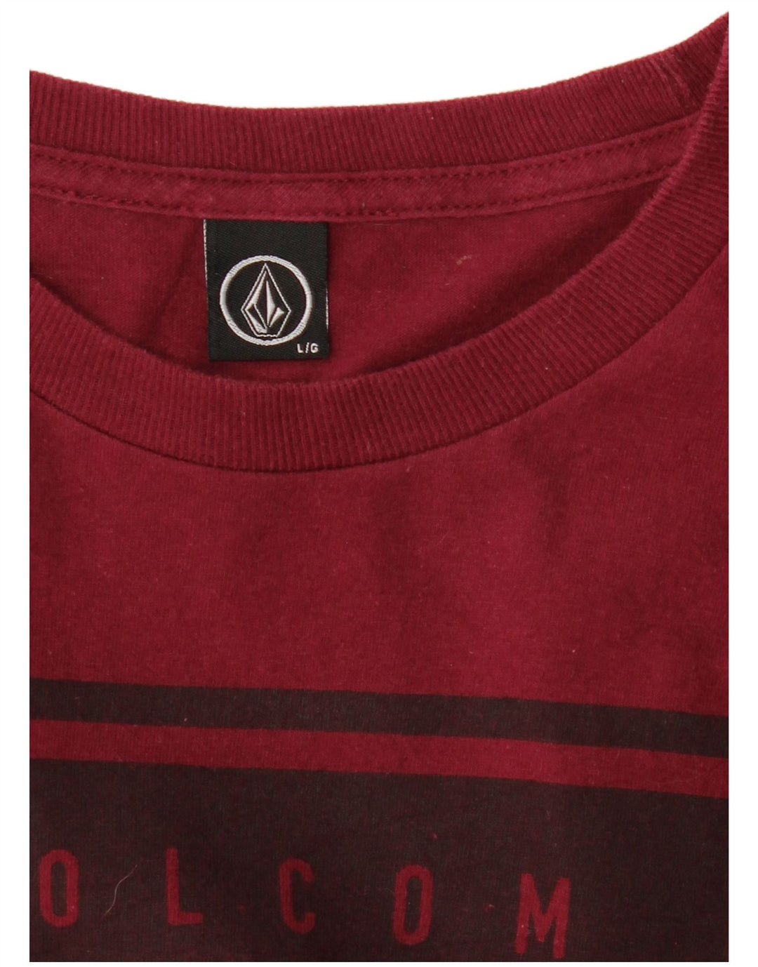 Volcom Camiseta gráfica para hombre Top Large Borgoña
