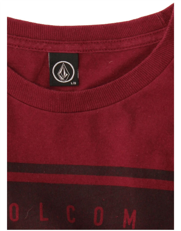 Volcom Camiseta gráfica para hombre Top Large Borgoña