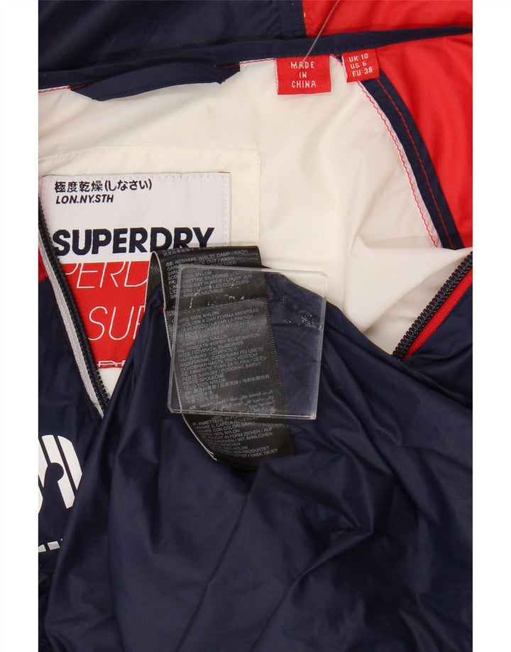 Superdry Chaqueta impermeable con gráfico extragrande para mujer, talla 40, talla pequeña, multicolor