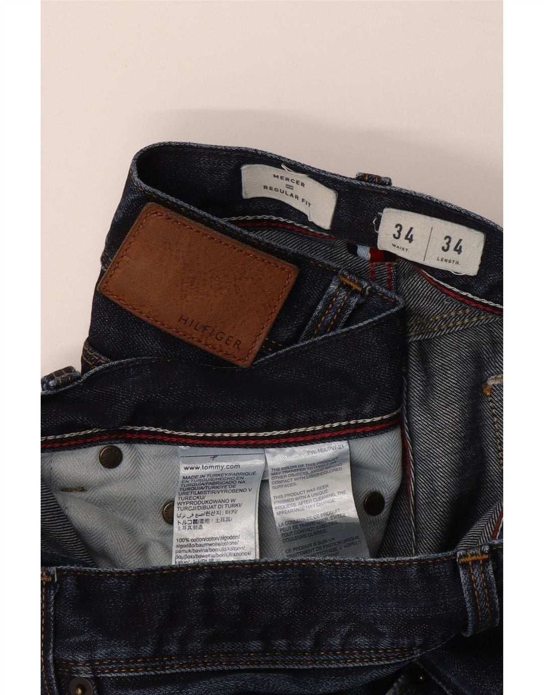 Tommy Hilfiger Vaqueros rectos de corte regular Mercer para hombre W34 L34 Azul marino