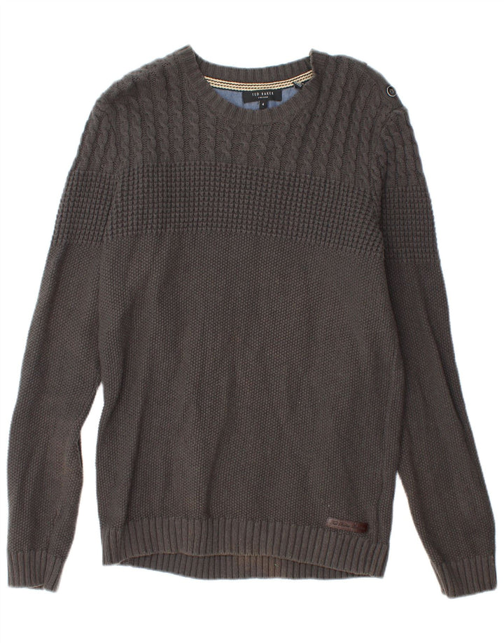 Ted Baker - Jersey para mujer con cuello barco, talla 4, algodón gris grande