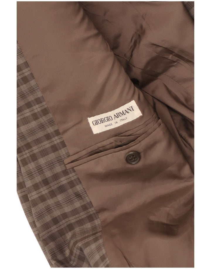Giorgio Armani Chaqueta tipo blazer de 2 botones para hombre UK 34 XS Marrón a cuadros