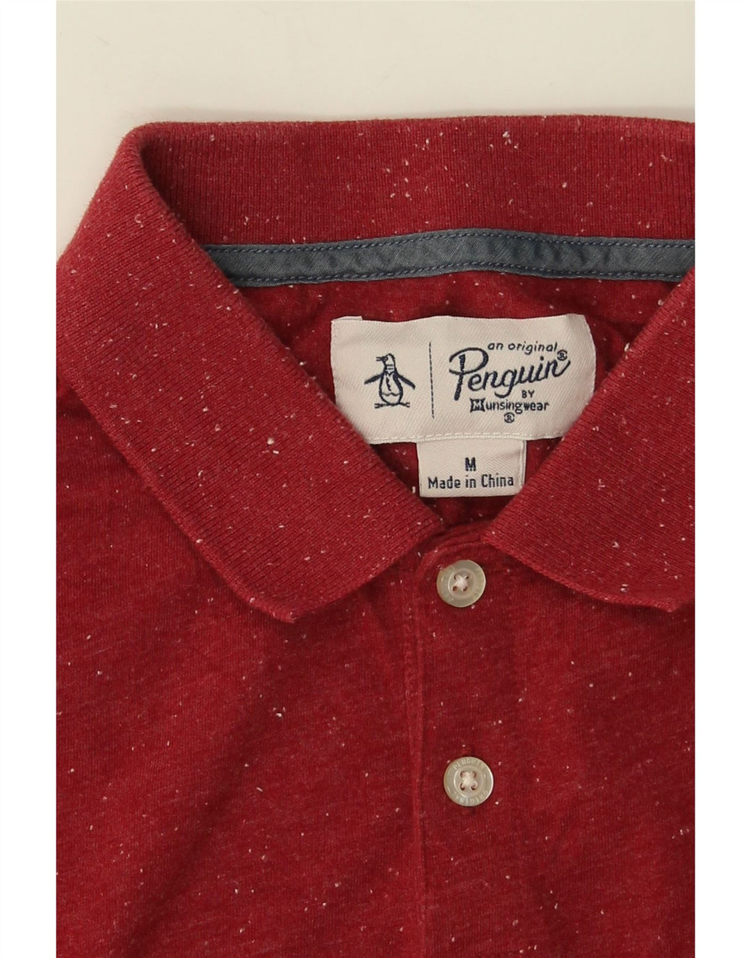 Polo Penguin Hombre De Algodón Moteado Rojo Medio