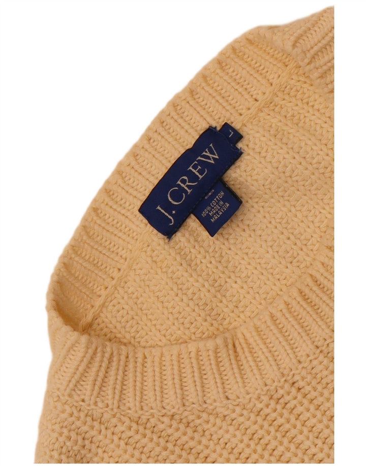 J. Crew Jersey de cuello redondo para hombre, talla grande, algodón amarillo