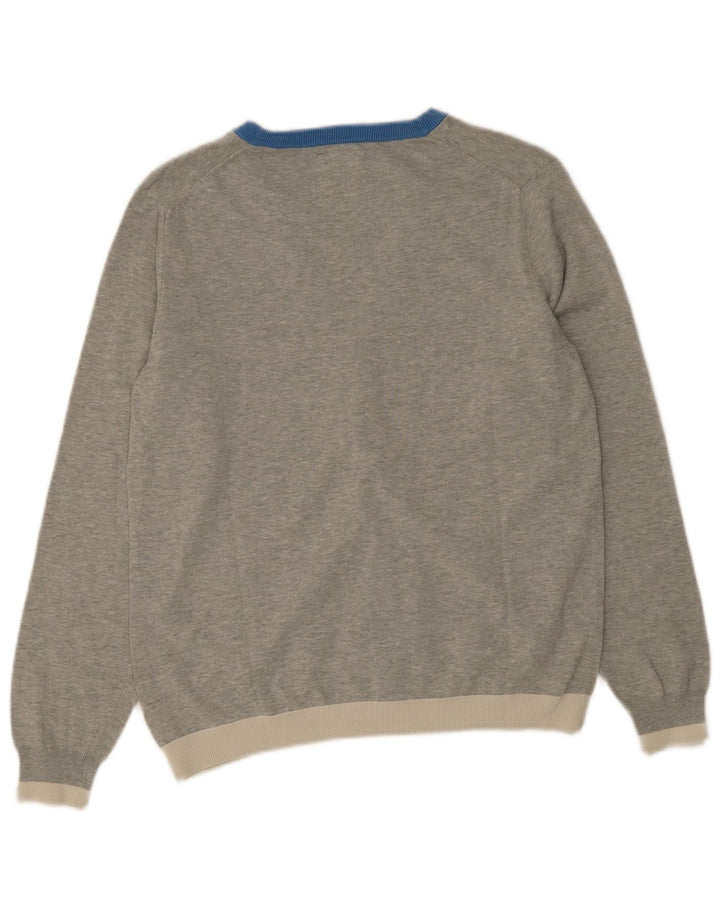Cárdigan para hombre Sun68 de algodón color block gris medio