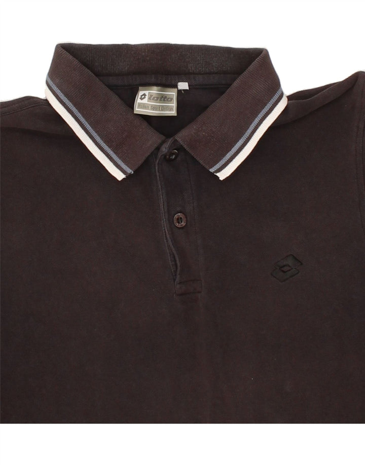 LOTTO Mens Polo Shirt Medium Black Cotton Vintage Lotto and Second-Hand Lotto from Messina Hembry 