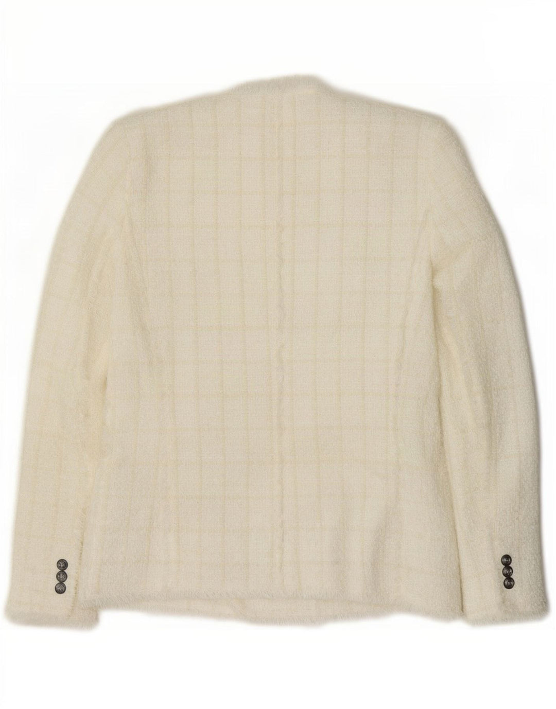 Zara Chaqueta Blazer De Doble Botonadura para Mujer UK 12 Medium White Check