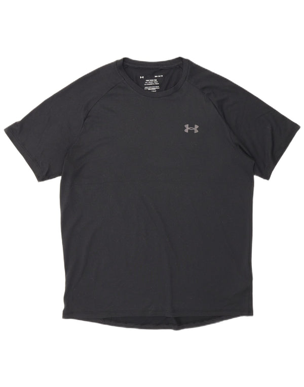 Under Armour Mens Heat Gear T-Shirt Top Medium Black Polyester