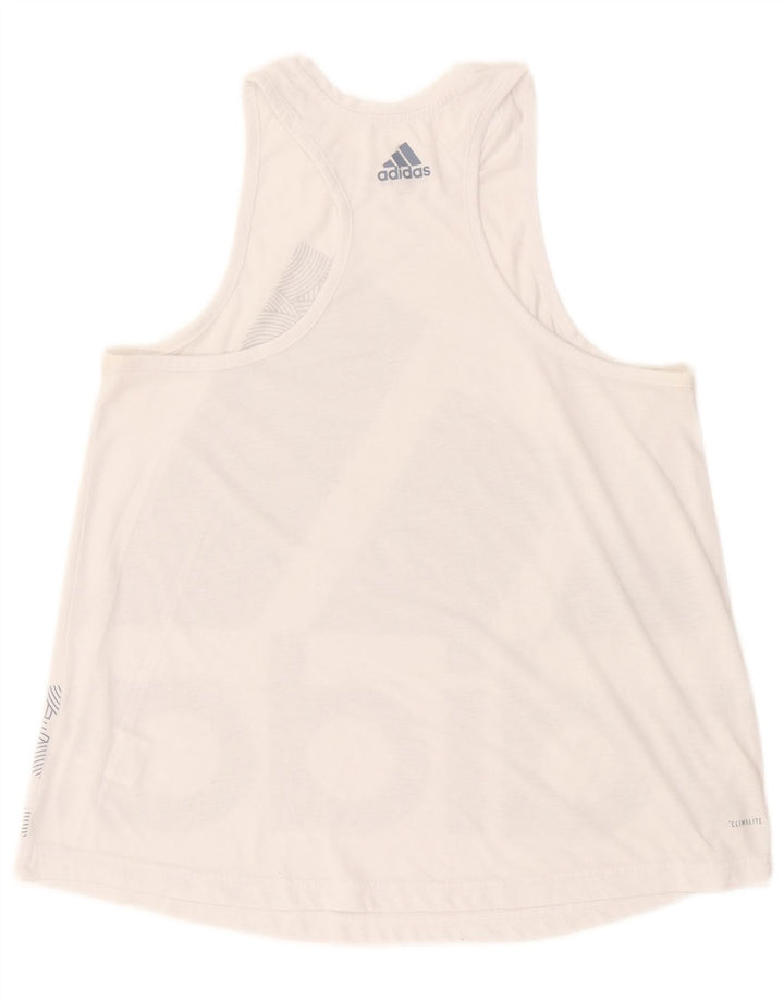 Adidas Mujer Climalite Graphic Vest Top UK 12/14 Medio Blanco Poliéster