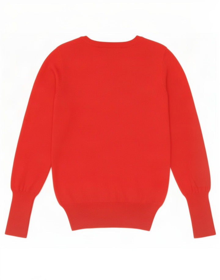 Zara - Jersey con cuello en V para mujer, talla 40, talla M, color rojo