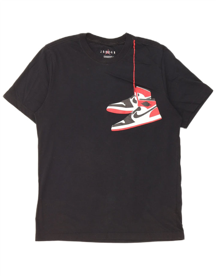 Jordan - Camiseta gráfica de ajuste estándar para hombre, talla mediana, algodón negro