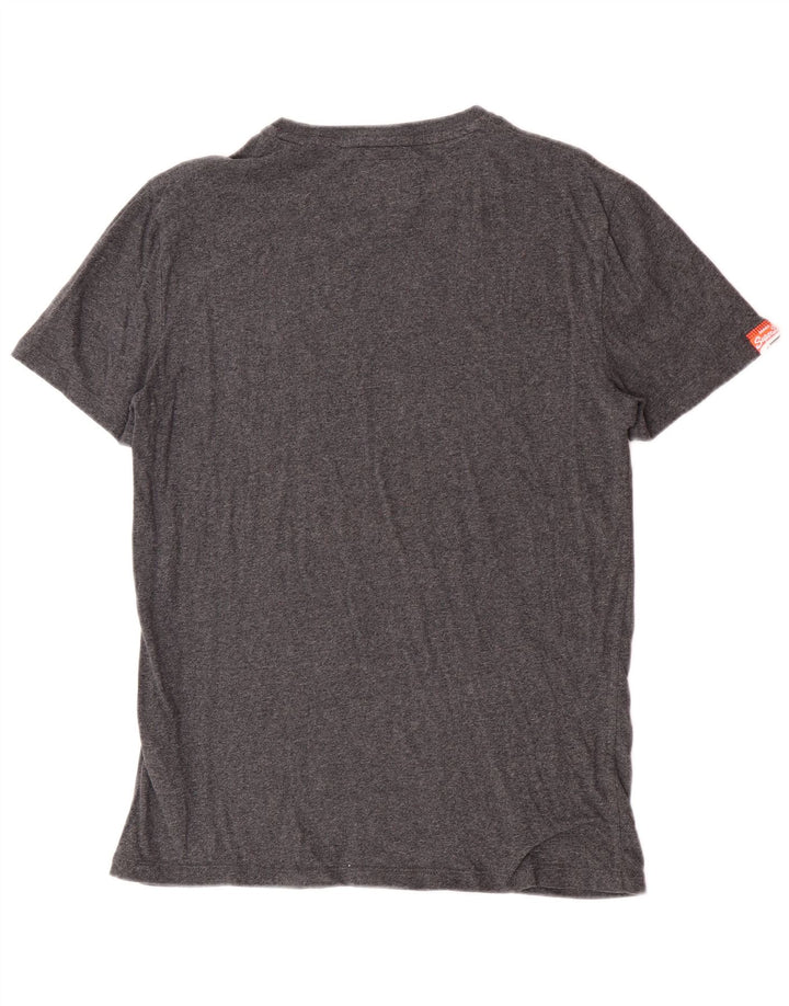 Superdry Camiseta para hombre Top grande de algodón moteado gris