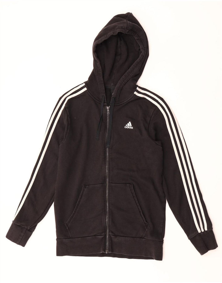 Adidas - Sudadera con capucha y cremallera para hombre, talla pequeña, color negro