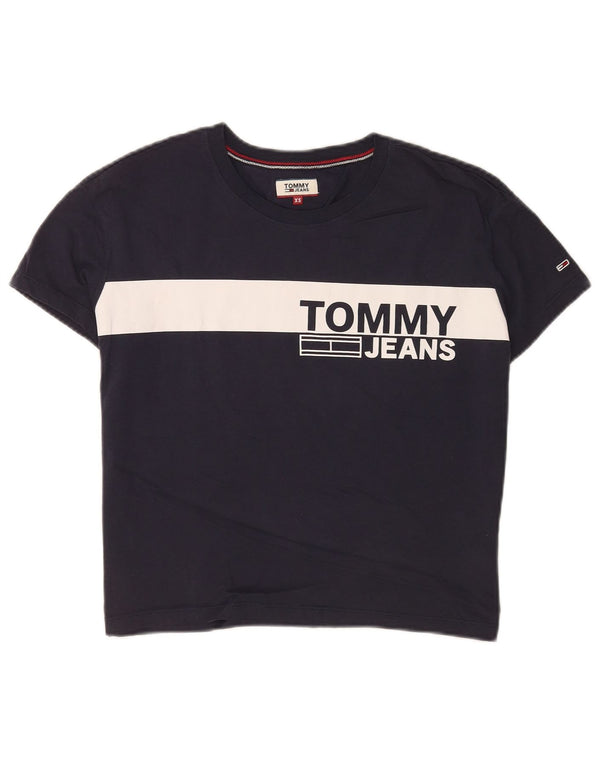 Tommy Hilfiger Camiseta gráfica para mujer UK 6 XS Azul marino Colorblock