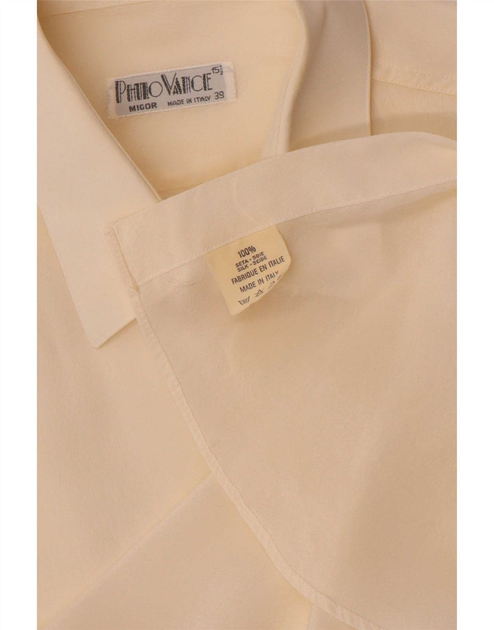 Philo Vance Camisa para hombre Talla 39 15 1/2 Mediana Seda blanca