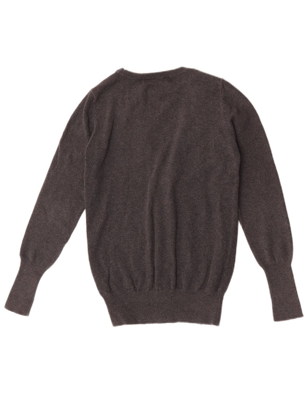 Zara Mujer Cárdigan Suéter UK 12 Algodón Gris Medio