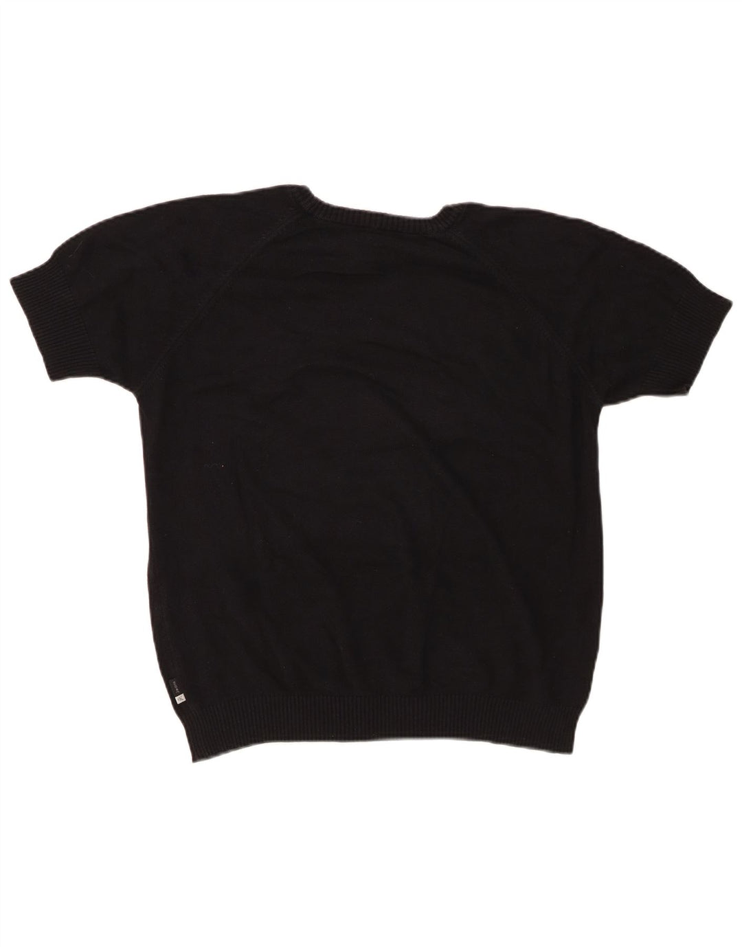 CALVIN KLEIN Suéter tipo jersey con cuello redondo para mujer UK 46 Grande Negro