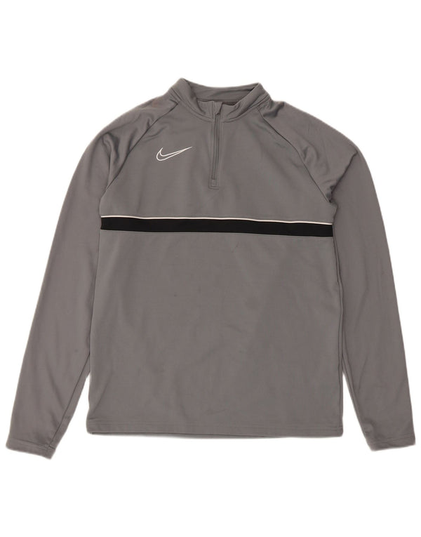 Nike Boys Dri Fit Top Manga Larga 13-14 Años XL Gris Rayas Deportes