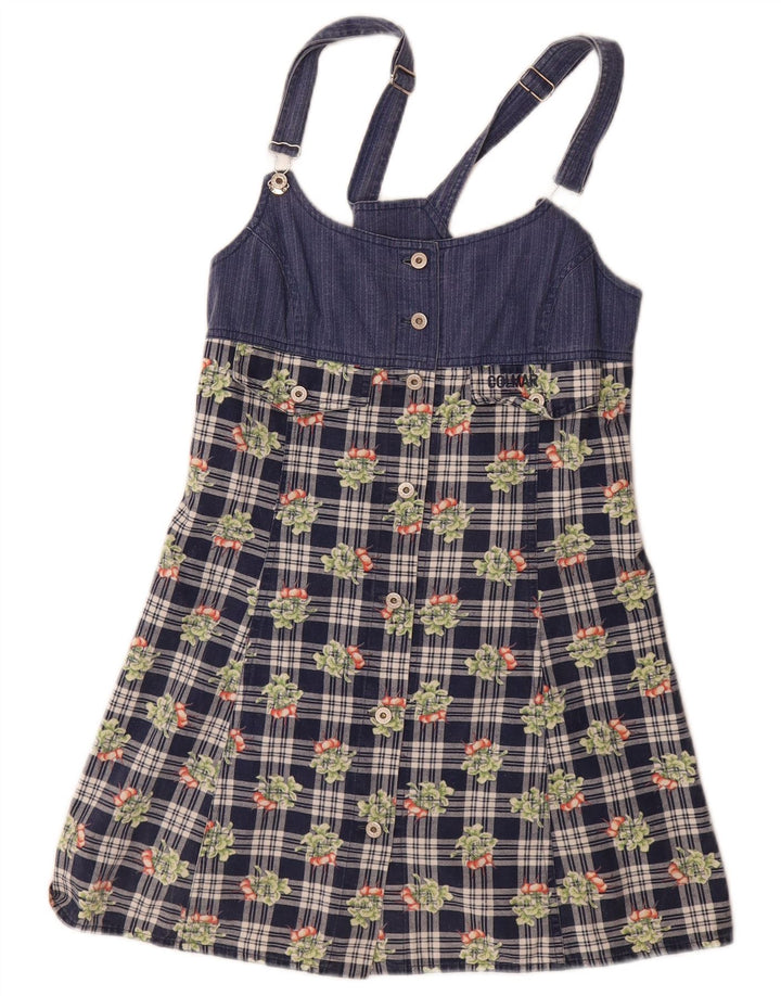 Colmar Minivestido Peto para Mujer UK 40 Mediano Azul Marino Cuadros Algodón